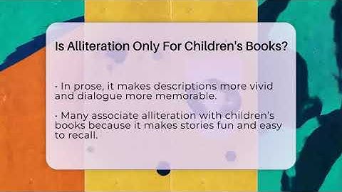 Is Alliteration Only For Children