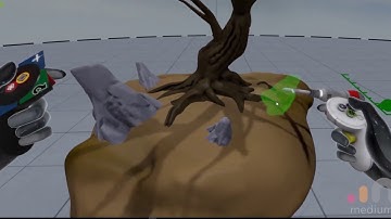 Sculpting a tree in VR, combining different programs