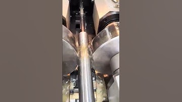 Close-up view of bolt thread rolling#hardware #threads #rolling #process #bolt #life #machine #views