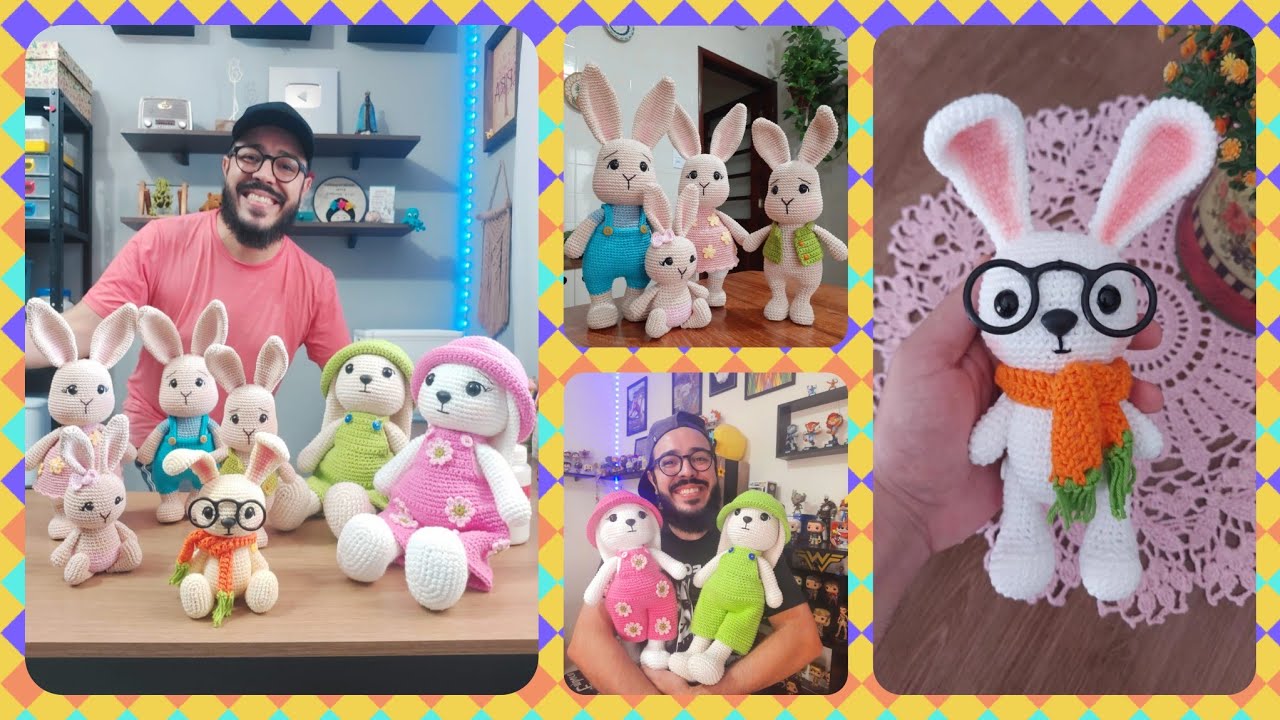 Apresentando Os Coelhos Do Canal - Coelhos Amigurumi