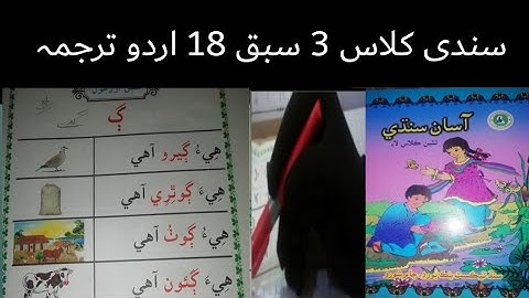 sindhi class 3|sindhi class 3 lecture 18|sindhi class 3 chapter 18 urdu tarjuma and solve exercises
