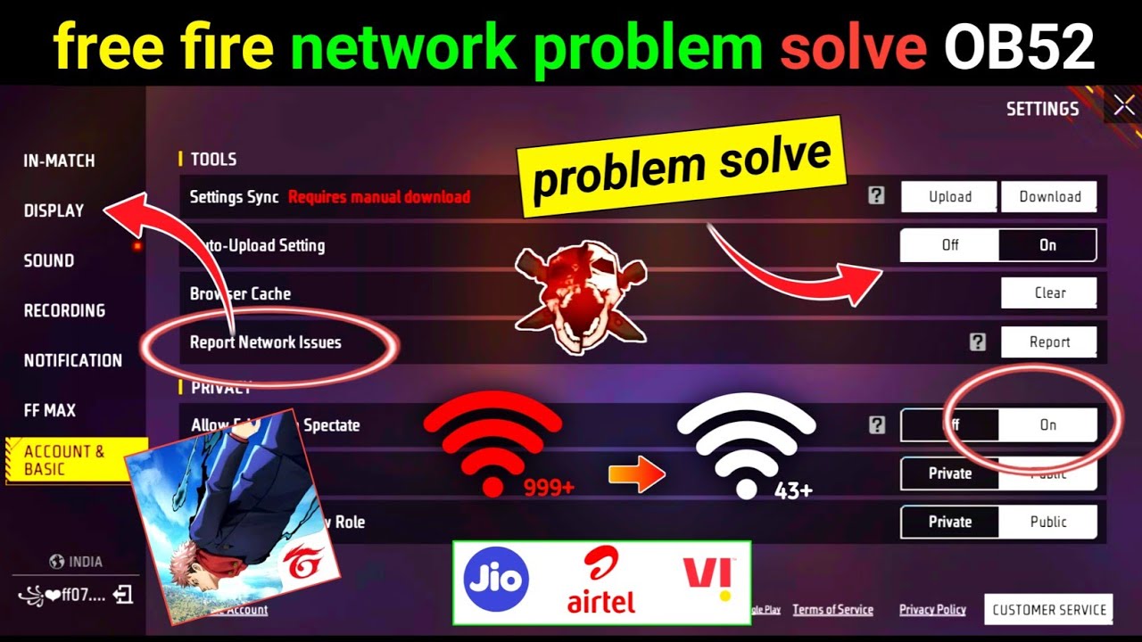 Free Fire 999+ ping problem aa raha hai?Kya latest 2026 update ke baad high ping ff network problem 