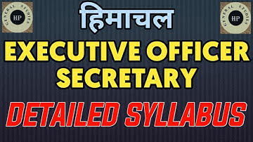 Executive Officer and Secretary Syllabus | HPPSC Executive Officer and Secretary Urban Local Bodies