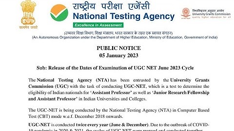 UGC NET June 2023 Exam Date Released || Latest News about NTA NET June 2023 Exam
