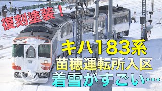 【復刻塗装】キハ183系特急オホーツクの苗穂運転所入区シーンです！