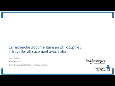 Travailler efficacement avec Sofia