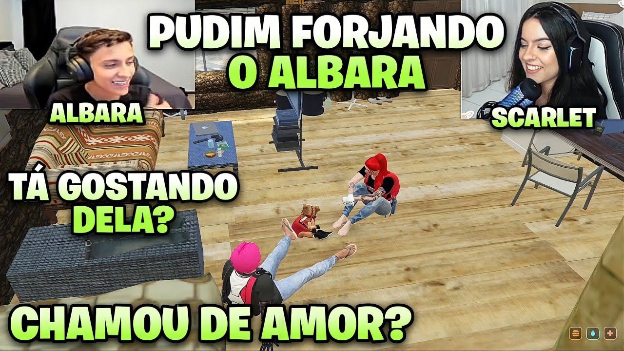 ALBARA E SCARLET DE ROLE DE CASAL COM A PUDIM!! PEDIU PARA CHAMAR ELE DE AMOR!! 😳 PUDIM CUPIDA?