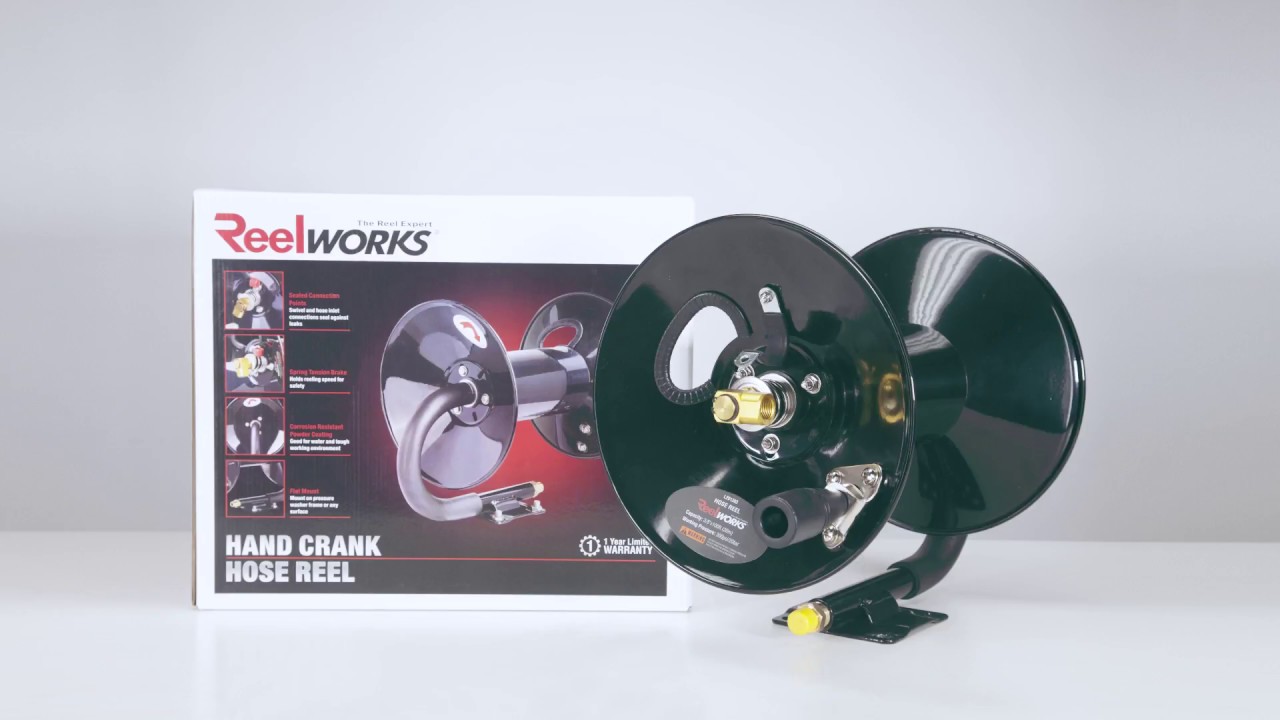 REELWORKS Hand Crank Air Compressor Hose Reel 