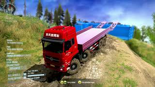 Spintires Mudrunner - Howo Pulls A Volvo Out Of A Huge Hole Road Collapse 2022