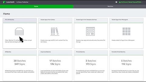 Lexmark Publishing Platform for Retail—Accessing the home screen