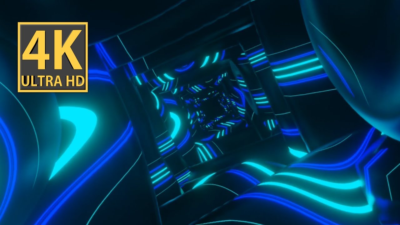 Abstract Background Video 4k VJ LOOP NEON Blue Teal Metallic Organi ...