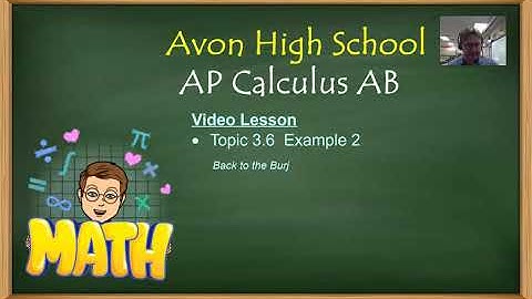 Avon High School - AP Calculus AB - Topic 3.6 - Example 2