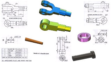 How to make Knuckle Joint All Parts  complete video in Solidworks