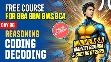 Reasoning Coding Decoding Day 6 🔥 FREE Course for MAH CET 2025 BBA BBM BMS BCA & CUET 2025 GT