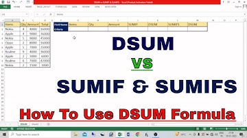 DSUM vs SUMIF and SUMIFS | DSUM in excel | How to use DSUM formula in excel | DSUM Excel Formula