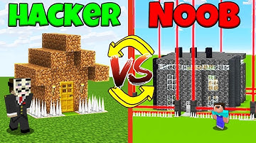 Minecraft Battle: NOOB vs HACKER: SWAPPED HOUSE CHALLENGE / Animation