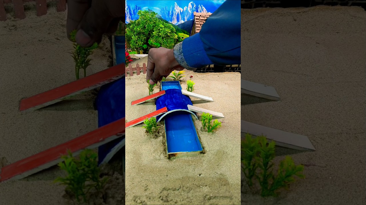 diy mini tractor construction machine|  making tiny bridge tractor wala video #shorts #viral