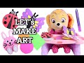 Paw Patrol Skye Crafts Her Own DIY Foam Animals with Stickers for Chase and Marshall