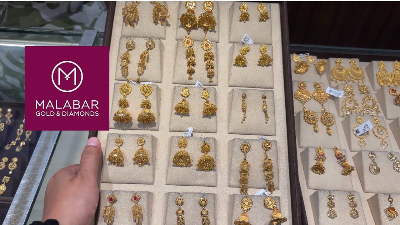 Новейшие модели золотых сережек-чандбали и джумка из Малабара 2026 года с указанием цены и веса.