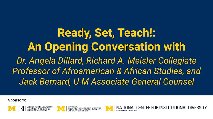 Ready, Set, Teach!: An Opening Conversation with D...