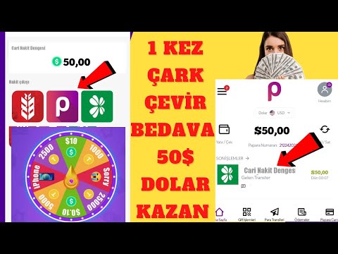 ÇARK ÇEVİR BEDAVA 1 DAKİKADA 20 DOLAR KAZAN | internetten para kazanma - bedava para kazanma yolları