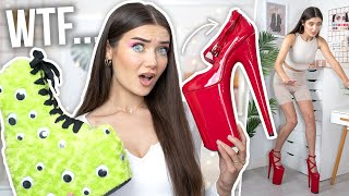 TRYING WEIRD SHOES I FOUND ON THE INTERNET... WTF ARE THOSE!?