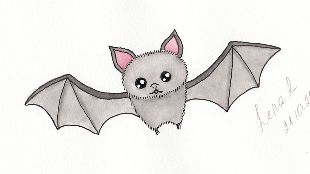 How to Draw a Cute Cartoon Bat Easy Step by Step