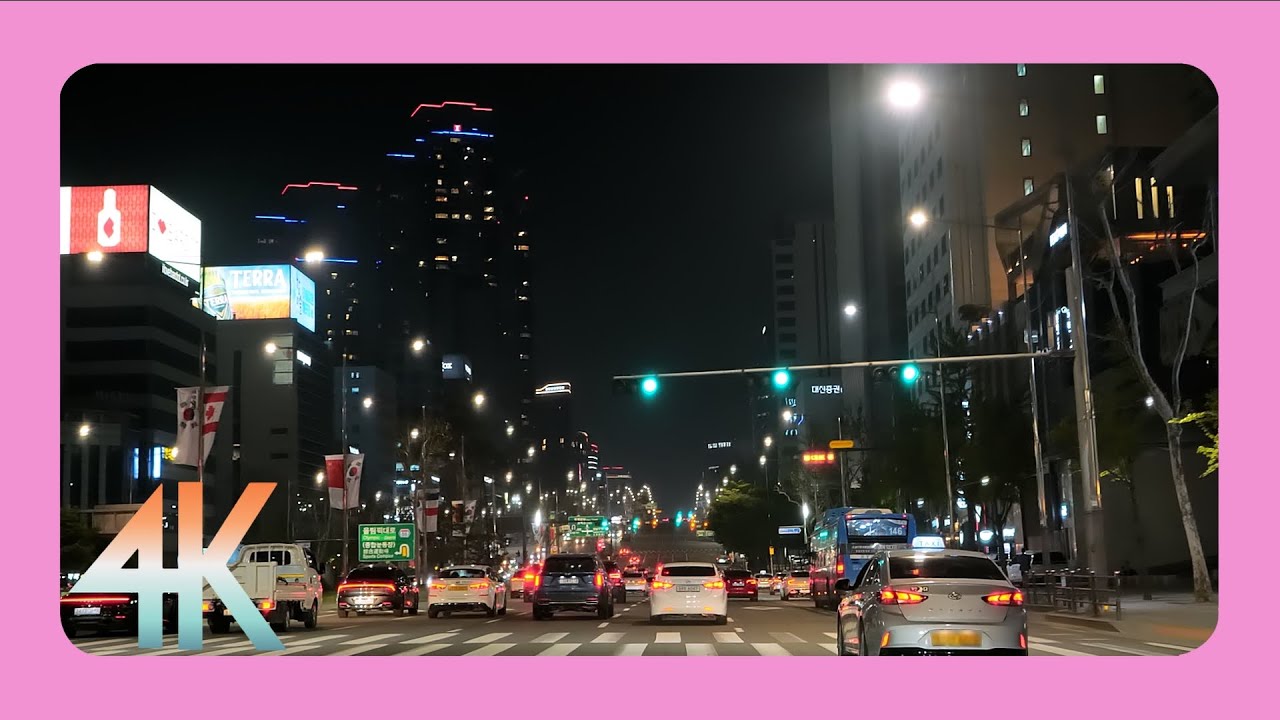 Driving in Korea : Driving late at night without street lights | Night Drive 4K