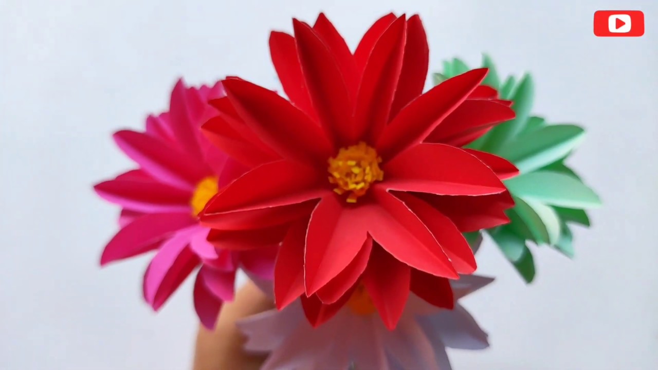 Flor margarita de papel 👍 fácil y rápido papiroflexia (easy and fast) Diy शिल्प