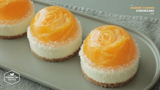 오렌지 플라워 치즈케이크 만들기, 노오븐 젤리 케이크 : No-Bake Orange Flower Jelly Cheesecake Recipe | Cooking tree