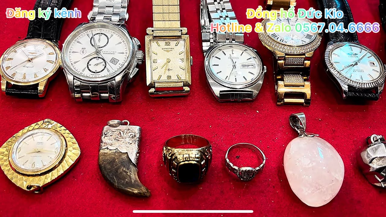 Ngày 6/3/2026 Siêu phẩm Longines đúc18k, đồng hồ cổ độc đẹp, trang sức bạc ngoại, đá quý phong thuỷ👍