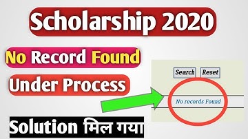 scholarship 2020 / No record fund / Under process Bank CBS