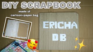 Easy DIY Scrapbook using Cartoon and Paper Bag|Vintage Scrapbook|Ericha DB