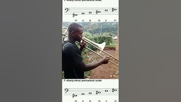 F-sharp minor pentatonic scale with notes for trombone #100shorts2024 #trombone
