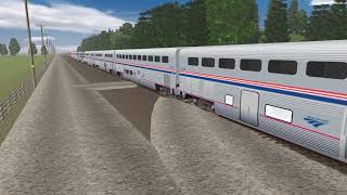 Amtrak P32-8Wh 510 Penger Train Run-By