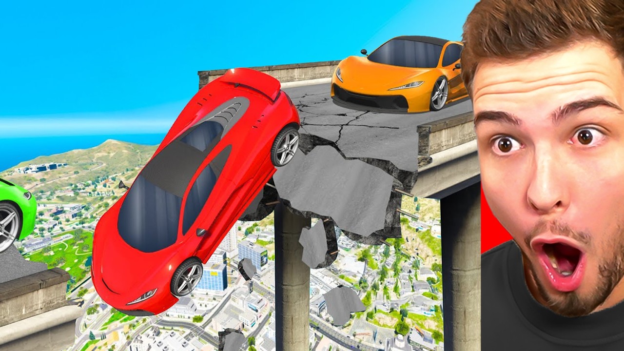 ZERSTÖRTE BRÜCKEN vs. SUPER CARS! (GTA 5)