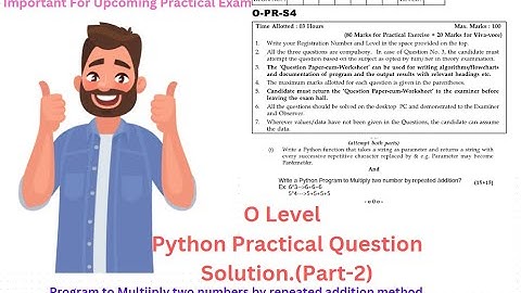 O level Practical Question Solution(Part-2) | |July 2023 Practical Exam || Python Practical Question