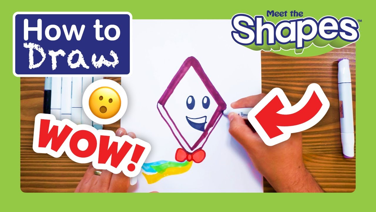Learn How-to-Draw "Diamond" For Kids | Meet the Shapes | Preschool Prep ...