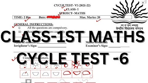 CLASS-1ST/ CYCLE TEST- 6/ SUBJECT -MATHS/ SAMPLE PAPER/ QUESTION PAPER/ SOLUTION