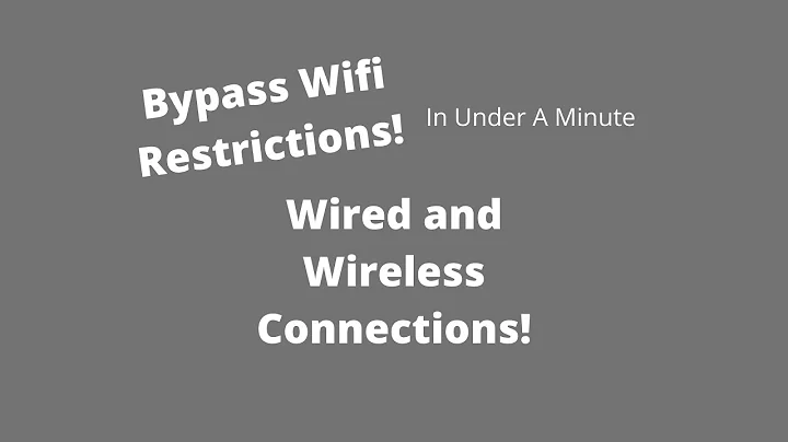 How To Bypass Any Wifi Restrictions(Wired and Wireless Connections) | Easy Method