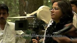 Akshay Kumar and Preity Zinta during the shoot of Sangharsh