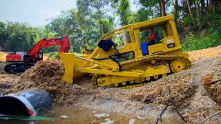 Story Line : RC Bulldozer D60 & Excavator Hitachi CAT Making Pipeline Project