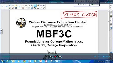 MBF3C 2014-11-10 Week 1 Class 1