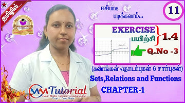 TN 11th Maths|Chapter-1|EXERCISE(करणिया)-1.4 Q.no:3| #MalarMathsTutorial