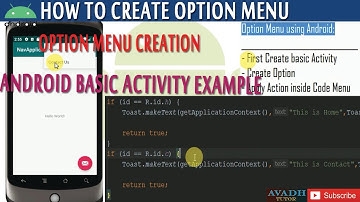 how to create android option menu || if click on option menu then open a new activity in android