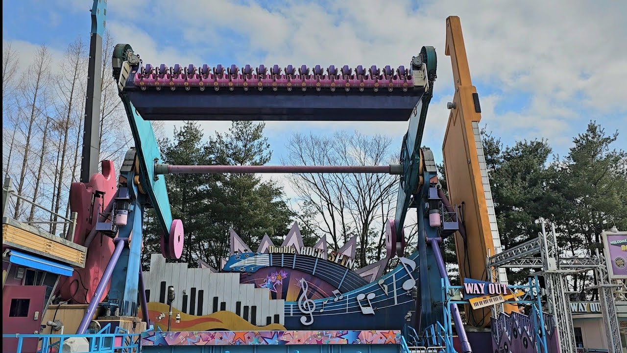 [4K] 2025.03.01 에버랜드 더블락스핀 점검운행 영상 - Double Rock Spin off-ride ...
