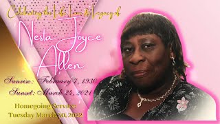 The Homegoing Celebration Service: Celebrating the Life, Love, Legacy of Ms. Nesta "Joyce" Allen🩷🕊️✨