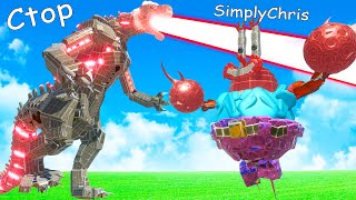 MechaGodzilla vs Mr. Krabs is the Dumbest Fight Ever in Animal Revolt Battle Simulator Multiplayer!