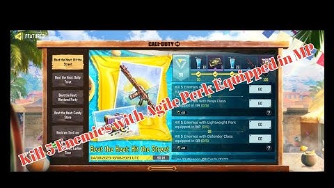 Call of Duty Mobile Kill 5 Enemies with Agile Perk Equipped in MP Matches Seasonal Event Completed 💯