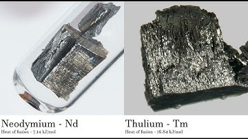 Neodymium - Nd vs Thulium - Tm Comparing Element attributes Atoms